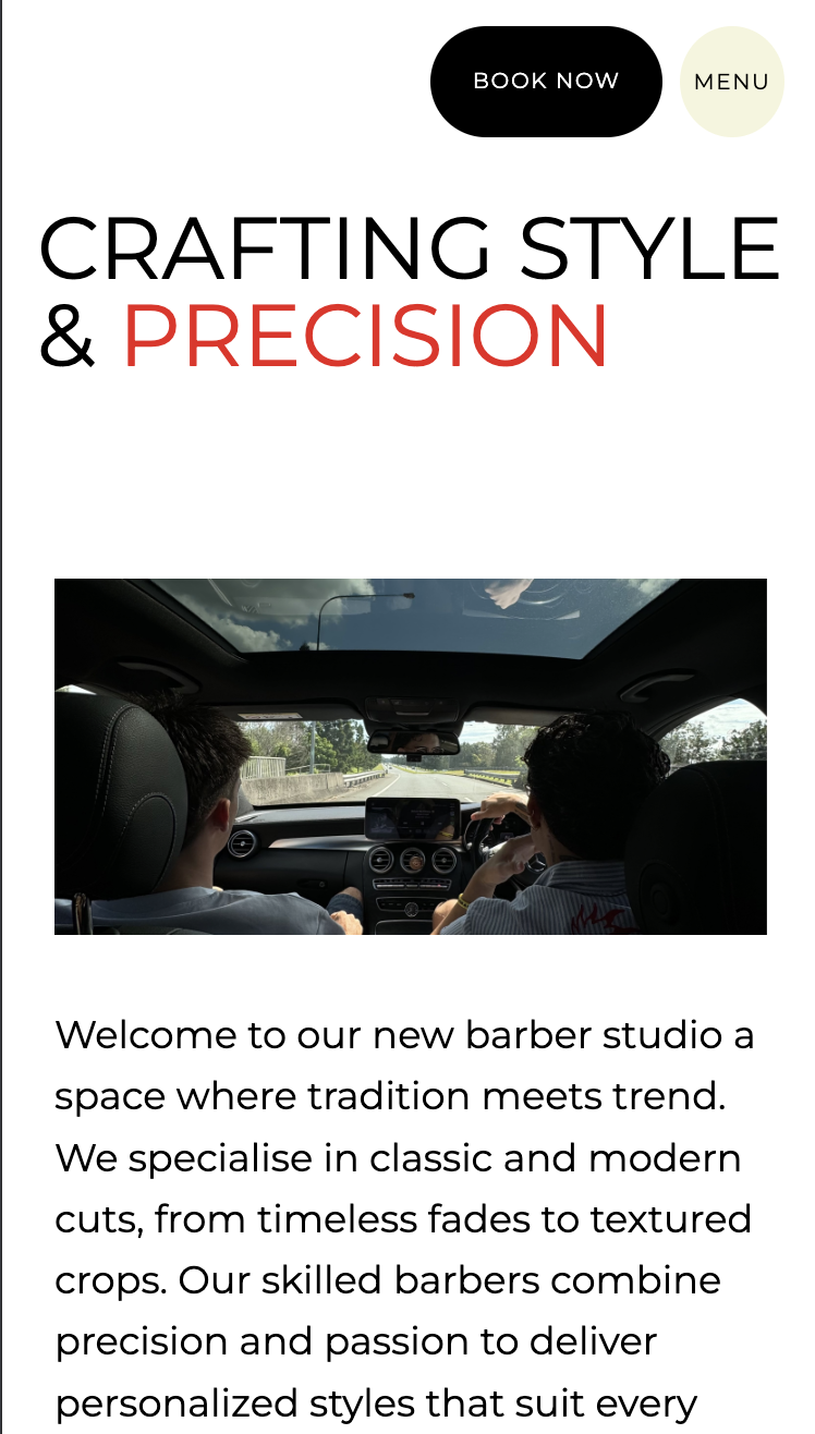 Interactive gallery and booking flow