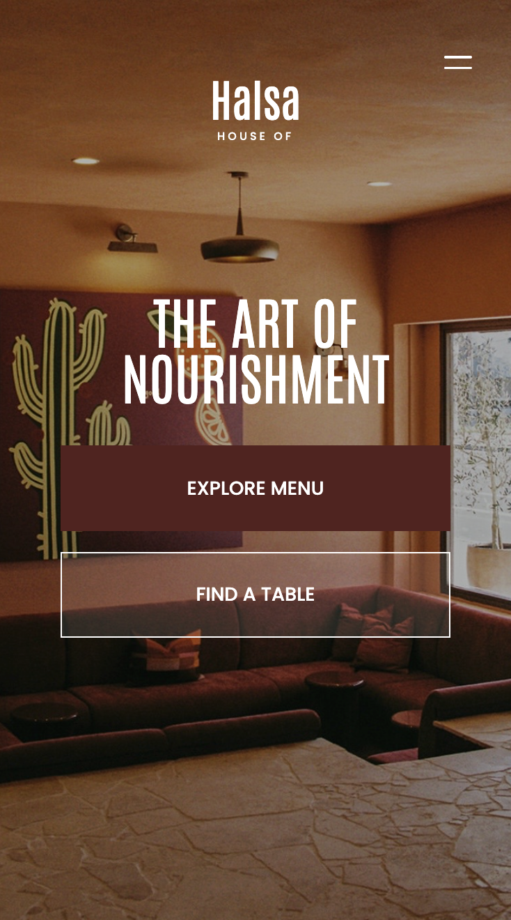 House of Halsa homepage featuring minimalist Scandi aesthetic